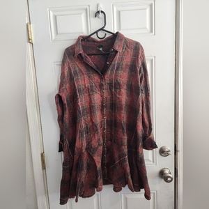 Distressed Plaid Dress